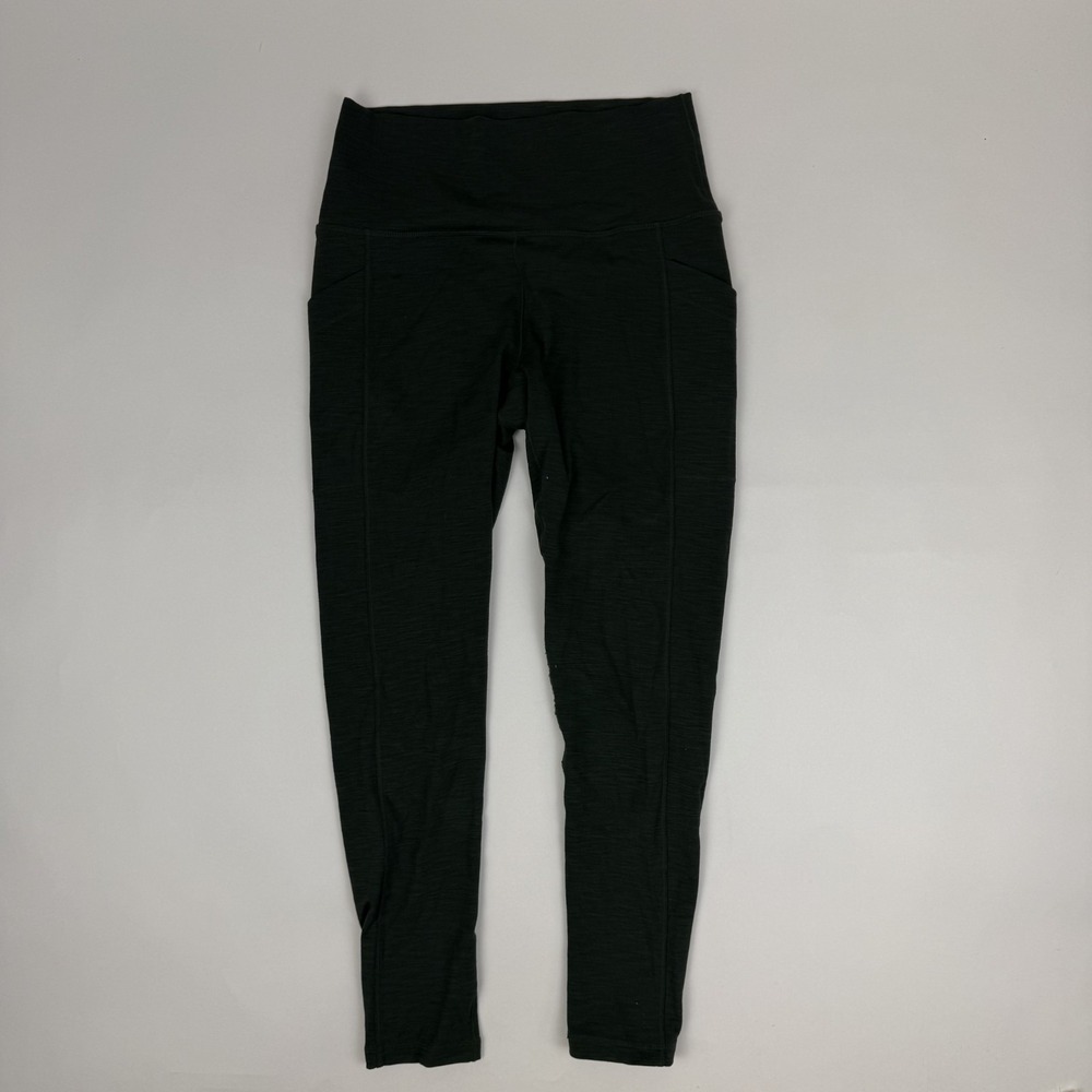 Womens PrAna Heavana Pocket Green Heather Active Yoga Leggings Size Medium GUC